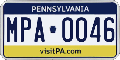 PA license plate MPA0046