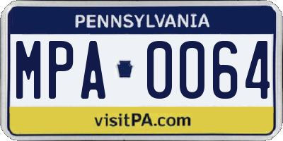 PA license plate MPA0064