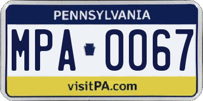 PA license plate MPA0067