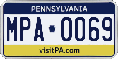 PA license plate MPA0069
