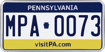 PA license plate MPA0073
