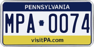 PA license plate MPA0074