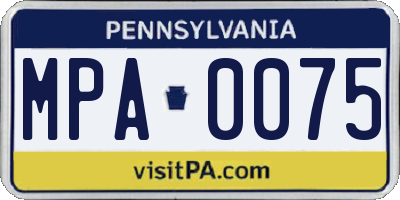 PA license plate MPA0075