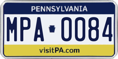 PA license plate MPA0084