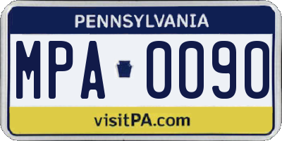 PA license plate MPA0090