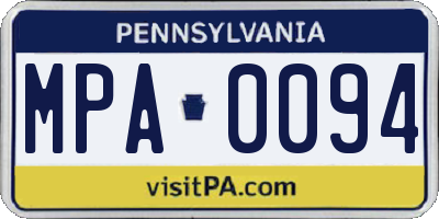 PA license plate MPA0094