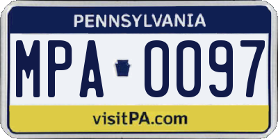 PA license plate MPA0097
