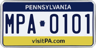 PA license plate MPA0101