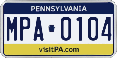 PA license plate MPA0104