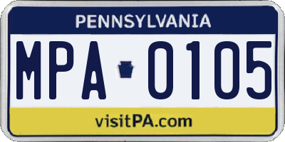 PA license plate MPA0105