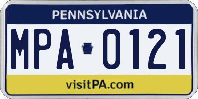 PA license plate MPA0121