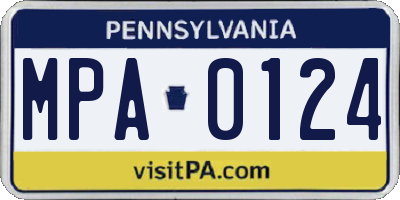 PA license plate MPA0124