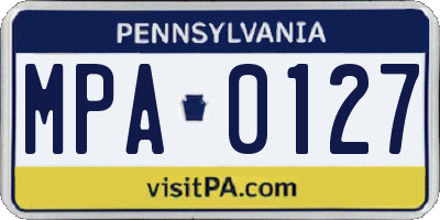 PA license plate MPA0127