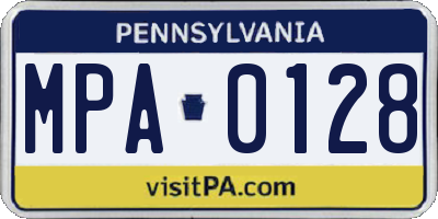 PA license plate MPA0128