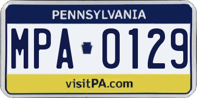 PA license plate MPA0129
