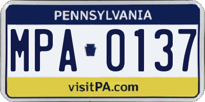 PA license plate MPA0137
