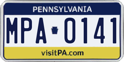 PA license plate MPA0141