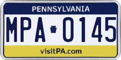 PA license plate MPA0145