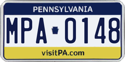 PA license plate MPA0148