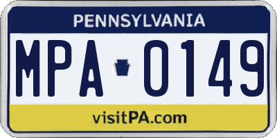 PA license plate MPA0149