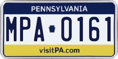 PA license plate MPA0161