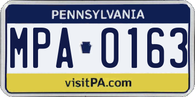 PA license plate MPA0163