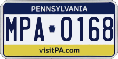 PA license plate MPA0168