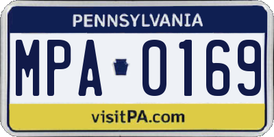 PA license plate MPA0169