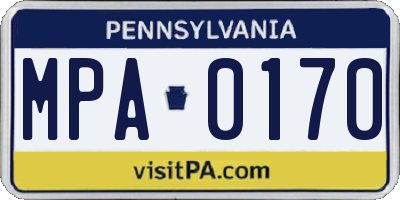 PA license plate MPA0170