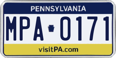 PA license plate MPA0171