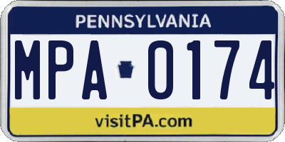 PA license plate MPA0174