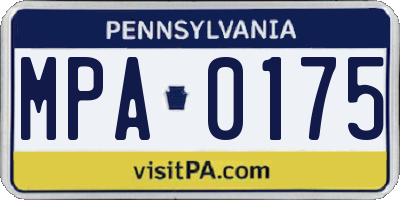 PA license plate MPA0175