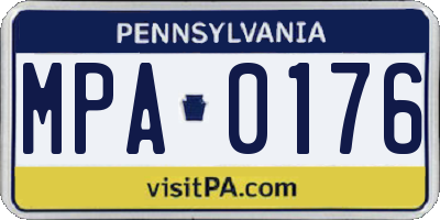 PA license plate MPA0176