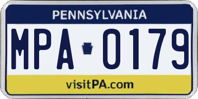 PA license plate MPA0179