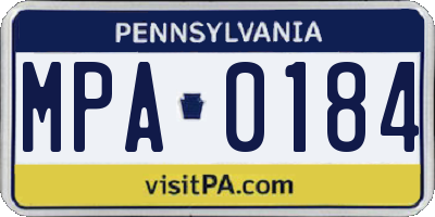 PA license plate MPA0184