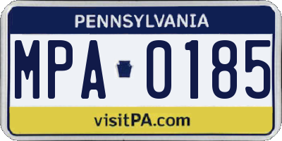 PA license plate MPA0185