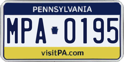 PA license plate MPA0195