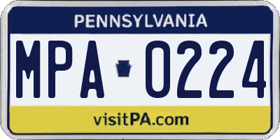 PA license plate MPA0224