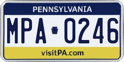 PA license plate MPA0246