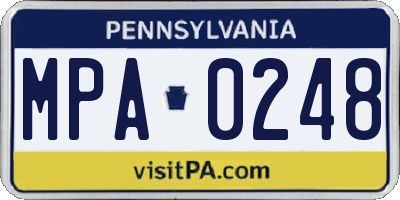 PA license plate MPA0248