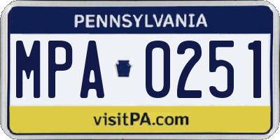 PA license plate MPA0251