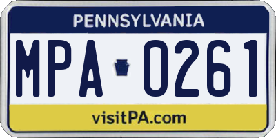 PA license plate MPA0261