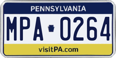 PA license plate MPA0264