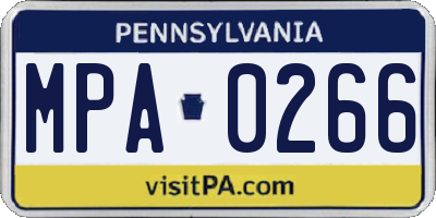 PA license plate MPA0266