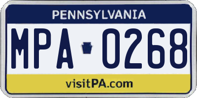 PA license plate MPA0268