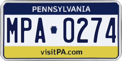 PA license plate MPA0274