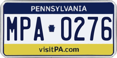PA license plate MPA0276