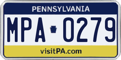 PA license plate MPA0279