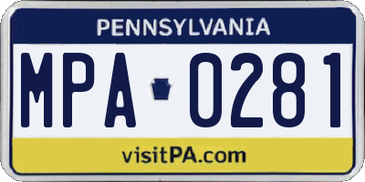 PA license plate MPA0281