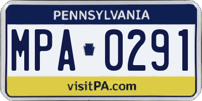 PA license plate MPA0291